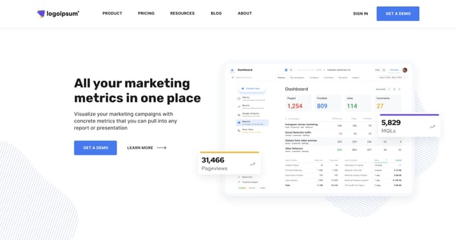 screenshot of the simple website template atlas free